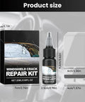 Windshield Crack Repair Kit For Cars Quick Easy Glass Repair Fluid For Chips And Scratches Universal Windshield Glue shown with size details.