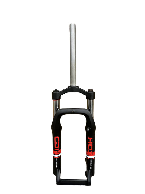 Beefy Fat Tire Electric Bike Front Suspension Fork For 20 Inch 4.0 Wide Tires, 135mm Hub Spacing, 1 1/8 Inch Straight Steerer, 9mm QR, Manual Lockout