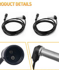 Heavy Duty 6.5 Ft Truck Wheel Speed Abs Sensor Wiring Harness Compatible With Wabco And Meritor 4410328140 4410326180 Pair close-up of connectors.