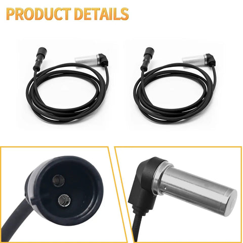 Heavy Duty 6.5 Ft Truck Wheel Speed Abs Sensor Wiring Harness Compatible With Wabco And Meritor 4410328140 4410326180 Pair close-up of connectors.