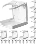 8 Pack Adjustable Cup Holder With Screws Universal Folding Wall Mounted Car Cup Holder For Water Bottles And Beverages Fits Cars Trucks RVs Caravans Boats And Auto Accessories White, shown with screws included