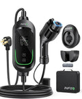 Level 2 EV Charger 40 Amp With Adjustable Current And Delay, 240V 9.6kW Portable Home Charging Station with accessories shown