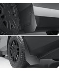 Tesla Cybertruck 2024 To 2025 Full Set Heavy Duty Front Rear Wheel Mud Flaps Knockout Fit Splash Guards on vehicle wheels.
