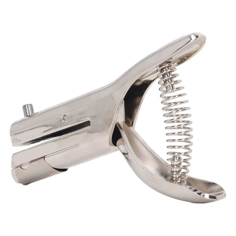 Heavy Duty Handheld Hole Punch With All Metal Construction That Delivers 6mm Holes Through Up To 20 Sheets, side view