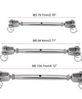 Stainless Steel Closed Jaw Rigging Screw Turnbuckle For Marine Boat Yacht M12 Heavy Duty Rust Proof Fastener dimensions M5 M6 M8 models