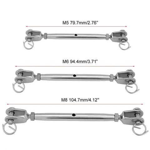Stainless Steel Closed Jaw Rigging Screw Turnbuckle For Marine Boat Yacht M12 Heavy Duty Rust Proof Fastener dimensions M5 M6 M8 models