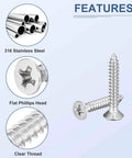 275 Piece Wood Screws Assortment Kit In Stainless Steel For Woodworking And Furniture Self Tapping Phillips Flat Head Screws In Twelve Sizes From Six To Ten