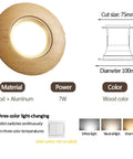 XYIANG 3.9 Inch Farmhouse Wood Grain Recessed Lighting Housing Trim Kits 7W Led Recessed Lighting round light view, wood and aluminum.