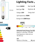 Lit 4000K Daylight T10 LED Tubular Filament Bulbs For Desk Lamps Edison Style with lighting facts and efficiency rating