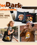 PU Heat Transfer Paper For Inkjet Printer, Dark Fabric Iron On Transfers on tote bag, sweatshirt, and pillows