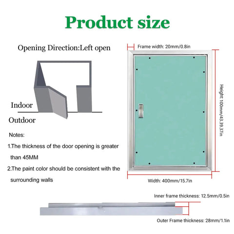 Total No Brainer Install Aluminum Access Panel With Strong Reinforced Door For Drywall Dimensions and features for installation.
