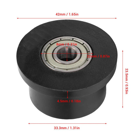 42mm Polyurethane Gym Pulley Wheels Set For Cable Machines Quiet, Smooth Operation Replacement Pulleys For Lifting Equipment And Home Gym Accessories Fits Standard Weight Stack Systems 4 Pack, 8mm bore
