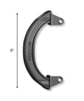 Heavy Duty Polymer Pull Gate Handle With Side Fixing Legs For Easy Alignment And Extra Strength No Fuss Reversible Left Or Right Fits Aluminum Vinyl PVC And Wood Gates For Any Square Post Gates Black, side view, 6-inch