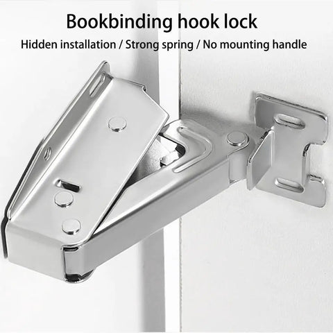 Push To Open Cabinet Latch With Spring Retract Durable Cold Rolled Steel And Nylon Nonmagnetic Corrosion Resistant Rebound Locking Device