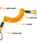 Breakaway Trailer Cable 6Ft Heavy Duty Stainless Steel Spring Towing Coiled Wire Replacement Emergency Breakaway Switch Lanyard