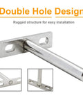 Heavy Duty 3 Inch Floating Shelf Brackets Set Of 4 Supports 110 Lbs Each Nickel Plated Steel hidden wall mount bracket close up