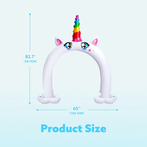 Inflatable Unicorn Arch Sprinkler For Kids Rainbow Water Curtain Toy For Outdoor Play Backyard Summer Water Party Easy Setup 82 By 65 Inches Kid Safe Summer Fun Totally