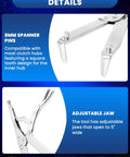 Heavy Duty Clutch Holding Tool Rock Solid Flywheel Turn Wrench with adjustable jaws, 8mm spanner pins for dirtbike maintenance.
