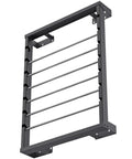 Heavy Duty Wall Mount Wire Spool Rack Featuring Six Adjustable Rods And Rust Resistant Steel For Garage Cord Organization side view