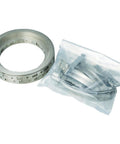 Stainless Steel Hose Clamp System Kit With 100 Ft Band 25 Adjustable Fasteners And 10 Band Splices Pack Of 1, band and fasteners visible