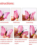 Pink 24 Piece 3D Butterfly Wall Decor Set With Removable Decals For Girls Room And Birthday Parties instructions