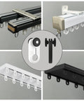 Premium Heavy Duty 50 Pack Curtain Track Rollers Aluminum Alloy Glide Like Butter Ultra Quiet Pulley Wheels, white and black options.