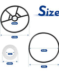 Size dimensions for Vari Flo XL Valve One And A Half Inch SP714T O Ring Gasket Rebuild Kit components, including gasket and bearing.