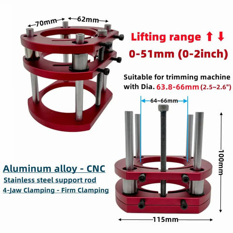 Built Like A Tank Premium Aluminum Router Lift For Table Mount With Rust Resistant Stainless Steel Body And Pain Free Install Fits 64 To 66 Millimeter Trimmers A Straight Up Woodshop Upgrade, aluminum alloy construction with stainless steel support rods.