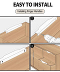 Installation guide for 5 Pack 400mm Black Edge Finger Pull Drawer Door Handle For Cabinets And Furniture Aluminum Alloy Long Concealed Design