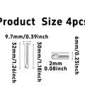 Four Pack M6 X 30mm Single Hole Clevis Pins 304 Stainless Steel Flat Head Cylindrical Pins With Head Positioning For Mechanical Linkage Beefy Heavy Duty Fixings And Ship Rigging, size guide