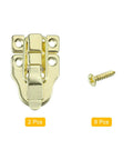Duck-Billed Toggle Hasp Latch Set For Boxes And Chests, Metal Box Latch With Mounting Screws, Gold Finish, 2 Pack, Jewelry Box Or Wooden Case Decor Hardware