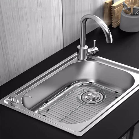 Stainless Steel Sink Grid Protector For Kitchen Sink 11 3/4 By 13 7/8 Inches Center Drain 304 Food Grade Stainless Heavy Duty And Sturdy With Rubber Feet