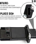 Mass Air Flow Sensor For Nissan Altima Sentra 350Z 370Z Frontier 22680 7S00A Replacement MAF Sensor with 5 pins