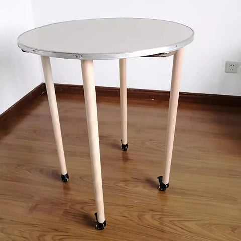 Round table with 4 Pack Solid Beech Wood Furniture Legs With Wheels And Brakes Tapered Replacement Feet, DIY upgrade