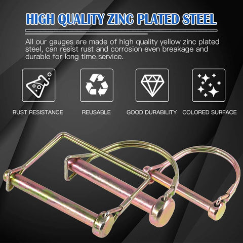 Built Tough Heavy Duty PTO Pin Assortment Kit For Farm Trailers And Wagons, 20 Pcs Zinc Plated Steel Pins