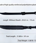 Unbreakable Polypropylene Martial Arts Sword With One Piece Blade Black Practice Katana For Role Play And Stage Drama Leather Sheath Dragon Hilt Design Safe Training Tool For Sparring And Warrior Prep on display