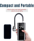 Heavy Duty Portable Tire Inflator And Digital Air Compressor With 150 Psi Gauge LED Work Light, compact size 14 cm