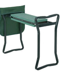 Front view of Grab And Go Folding Garden Kneeler Bench with Foam Cushioned Kneeling Pad, lightweight pipe frame, removable pad.