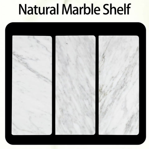 Wall Mounted Toilet Paper Holder With Natural Marble Shelf For Mega Rolls, Brushed Nickel Finish, Heavy Duty Bathroom Organizer view