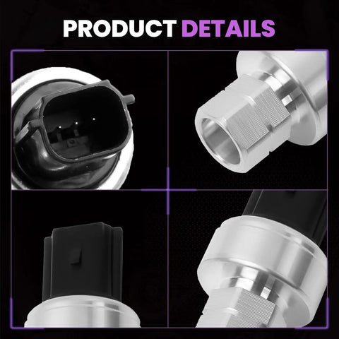 Close-up of Premium Ford F Series AC Clutch Cycle Switch and Air Conditioning Pressure Sensor for F150 F250 F350.