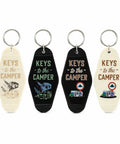 Four Piece Vintage Keychain Set For Camper RVs Retro Black And White Fobs Lightweight Durable Plastic Key Tags For The Fam Organization And Everyday Use