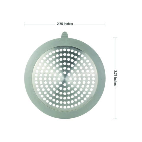 Bathroom Sink And Tub Hair Catcher 2 Pack Non Slip Drain Protector Anti Clog Filter, 2.75 inches stainless steel drain guard.