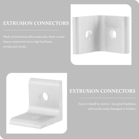 Top Shelf Aluminum Extrusion Corner Braces And L Bracket Connectors showing robust silver aluminum connectors for easy installation.
