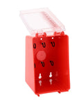 Group Lockout Tagout Box With Transparent Panel And Eight Hooks For Easy Visual Lockout Portable Wall Mounted Lockout Station For Safe Maintenance And Repair Worksite Key Management. red ABS/PC 8-hook wall-mount box with clear lid