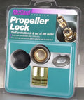 Packaging of Heavy Duty Boat Propeller Lock Deterrence For In Water And On Shore With Free Spinning Collar Anti Theft Lock