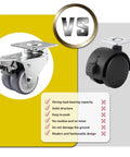 Comparison of Heavy Duty 2 Inch Double Wheel Casters With Roller Brake and standard caster wheels, showing features and benefits.