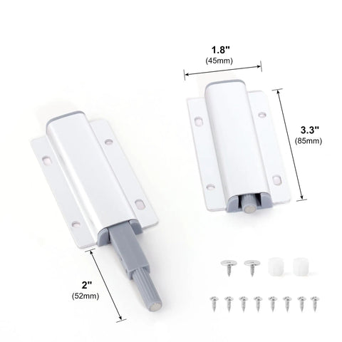 16 Piece Aluminum Alloy And Plastic Cabinet Door Catch Set Magnetic Closer For Wardrobe And Furniture Push To Open Latch Hardware