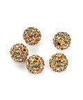 100 Pcs Suncatcher Crystal Rhinestone Disco Ball Beads 8mm Golden Shadow Polymer Clay Spacers for Shamballa Jewelry Making