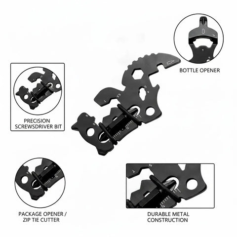 Slim Metal Multitool Card with Screwdriver and Bottle Opener Credit Card Size featuring tools for DIY tasks