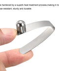 Hella Durable Manganese Steel Push Button Spring Clips 11X9mm being held, showcasing sturdy design and heat-treated material.